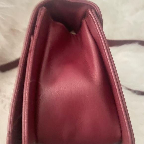 Badgley Mischka Quilted Shoulder Bag Burgundy with Gold Studs - Picture 10 of 14